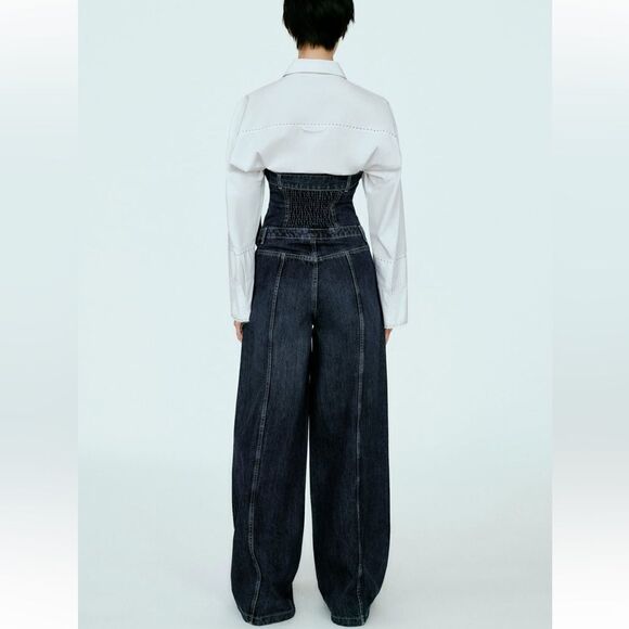 Zara strapless TRF DENIM JUMPSUIT - Picture 4 of 9